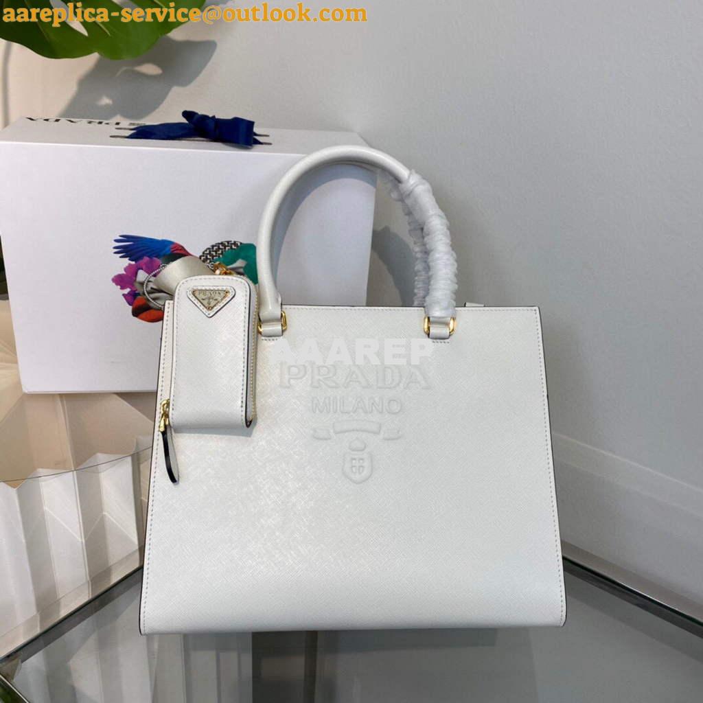 Replica Prada 1BA337 Medium Saffiano leather handbag White 6 Replica Prada 1BA337 Medium Saffiano leather handbag White 6