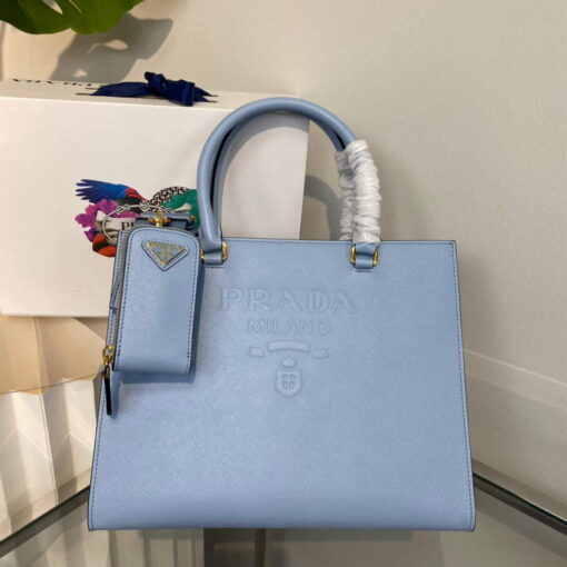 Replica Prada 1BA337 Medium Saffiano leather handbag Blue 6