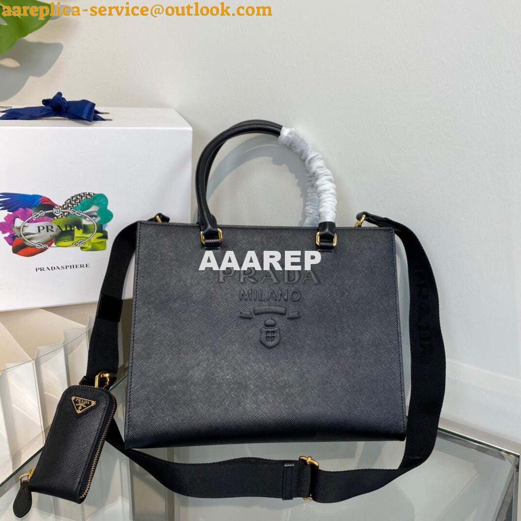 Replica Prada 1BA337 Medium Saffiano leather handbag Black 6 Replica Prada 1BA337 Medium Saffiano leather handbag Black 6