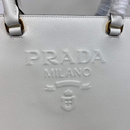 Replica Prada 1BA335 Large Saffiano leather handbag White 3