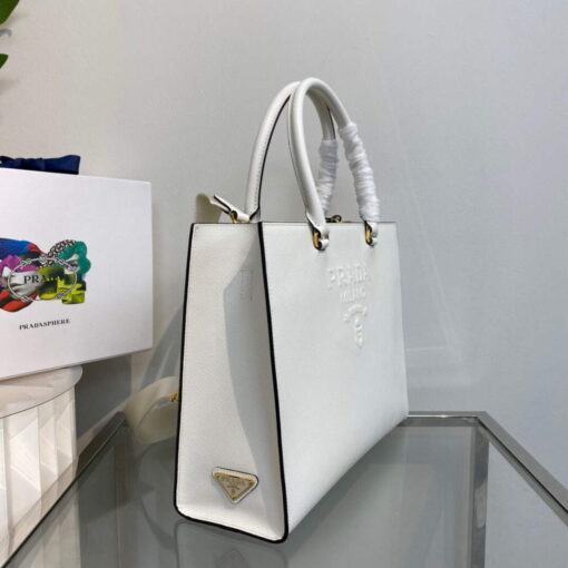 Replica Prada 1BA335 Large Saffiano leather handbag White 5