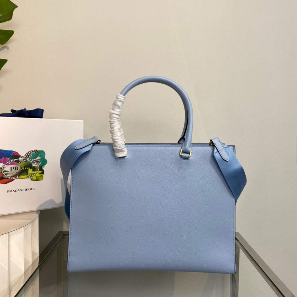 Replica Prada 1BA335 Large Saffiano leather handbag Blue Replica Prada 1BA335 Large Saffiano leather handbag Blue
