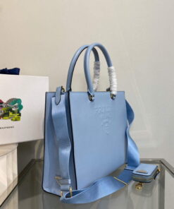 Replica Prada 1BA335 Large Saffiano leather handbag Blue 2