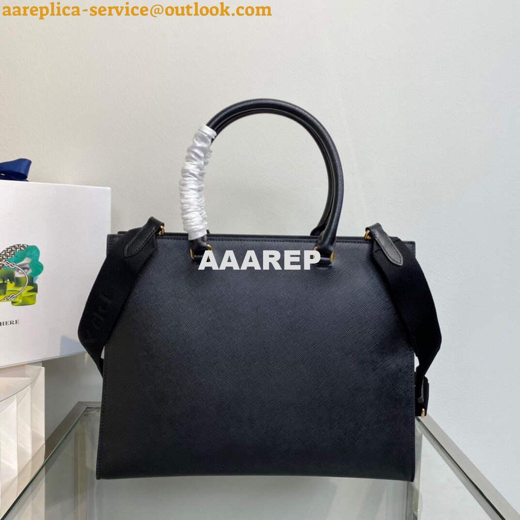Replica Prada 1BA335 Large Saffiano leather handbag Black Replica Prada 1BA335 Large Saffiano leather handbag Black