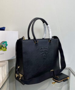 Replica Prada 1BA335 Large Saffiano leather handbag Black 2