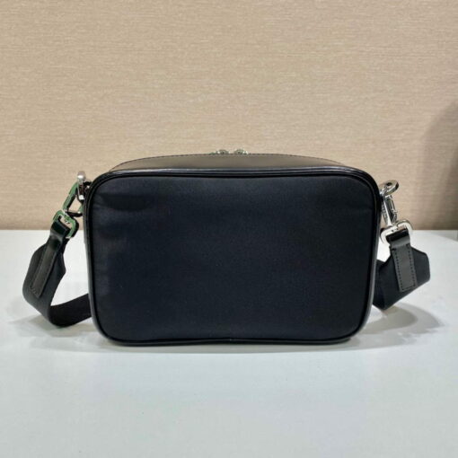 Replica Prada 2VH070 Saffiano nylon leather Prada Brique bag Black 3