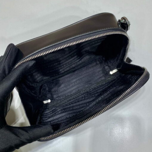 Replica Prada 2VH070 Saffiano nylon leather Prada Brique bag Black 7