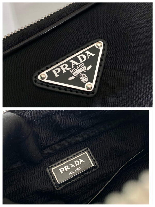 Replica Prada 2VH070 Saffiano nylon leather Prada Brique bag Black 8