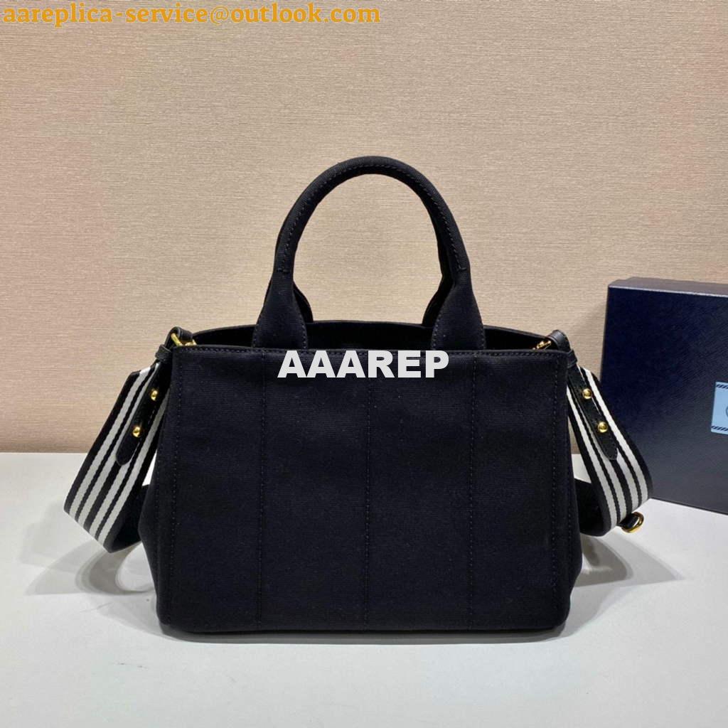 Replica Prada 1BG439 Denim Tote bag Black and white 3 Replica Prada 1BG439 Denim Tote bag Black and white 3