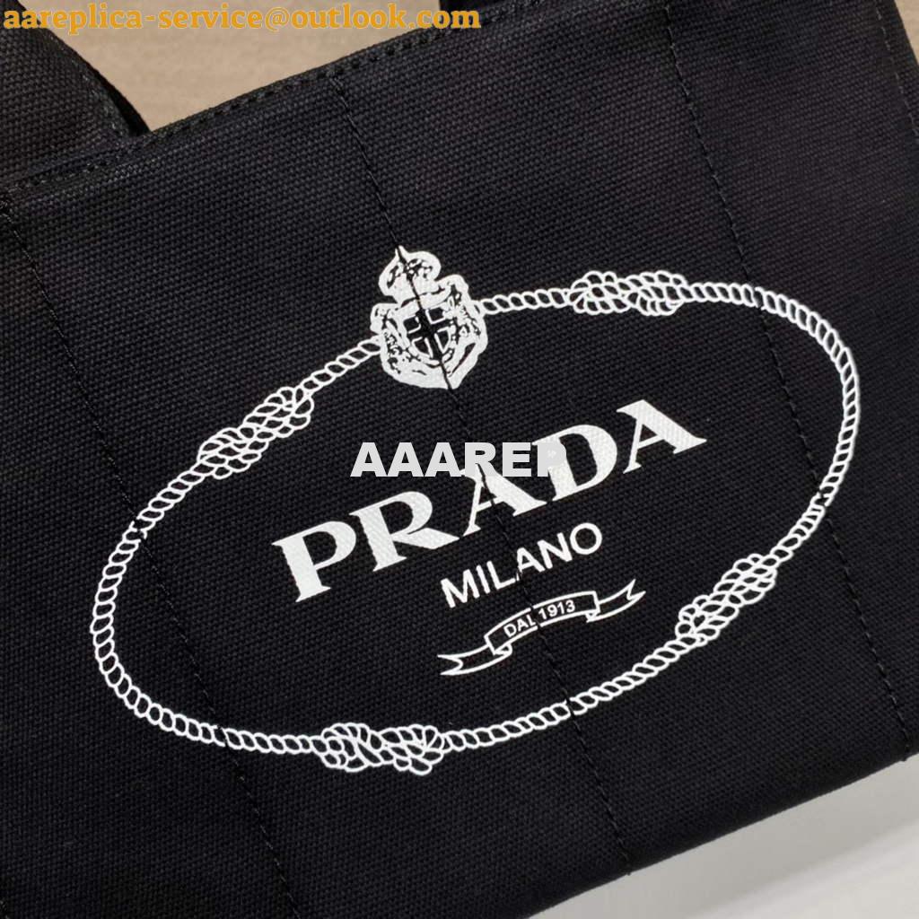 Replica Prada 1BG439 Denim Tote bag Black and white 6 Replica Prada 1BG439 Denim Tote bag Black and white 6
