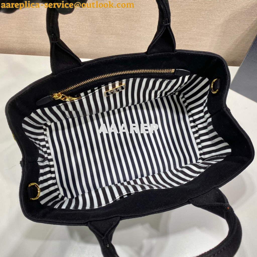 Replica Prada 1BG439 Denim Tote bag Black and white 7 Replica Prada 1BG439 Denim Tote bag Black and white 7