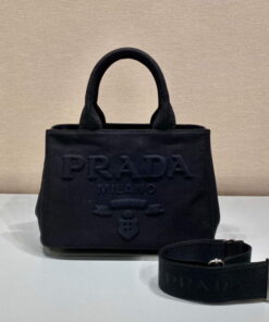 Replica Prada 1BG439 Denim Tote bag black Replica Prada 1BG439 Denim Tote bag black