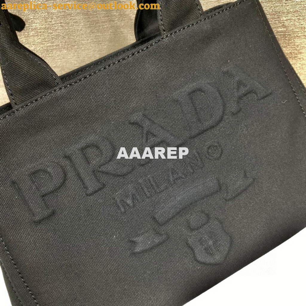 Replica Prada 1BG439 Denim Tote bag black 4 Replica Prada 1BG439 Denim Tote bag black 4