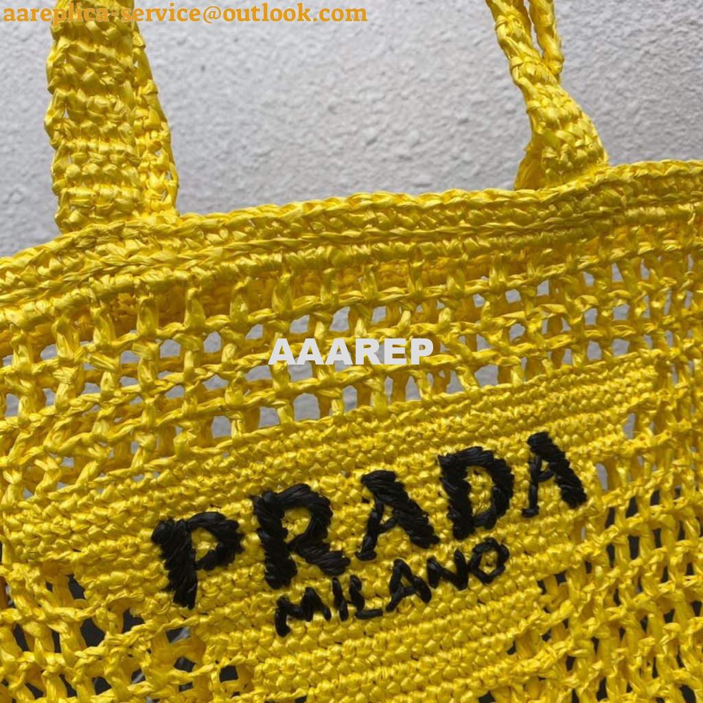 Replica Prada 1BG393 Raffia tote bag Yellow 4 Replica Prada 1BG393 Raffia tote bag Yellow 4