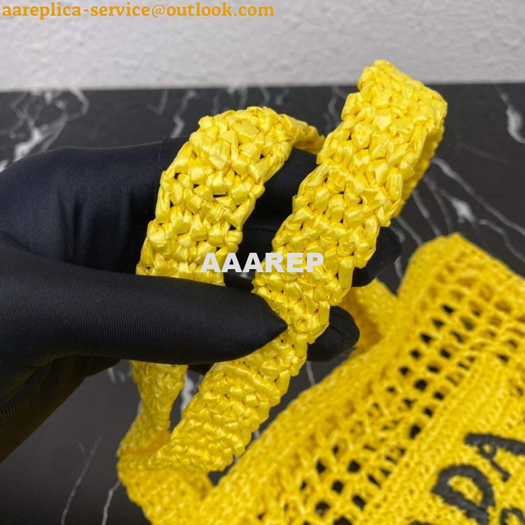 Replica Prada 1BG393 Raffia tote bag Yellow 5 Replica Prada 1BG393 Raffia tote bag Yellow 5