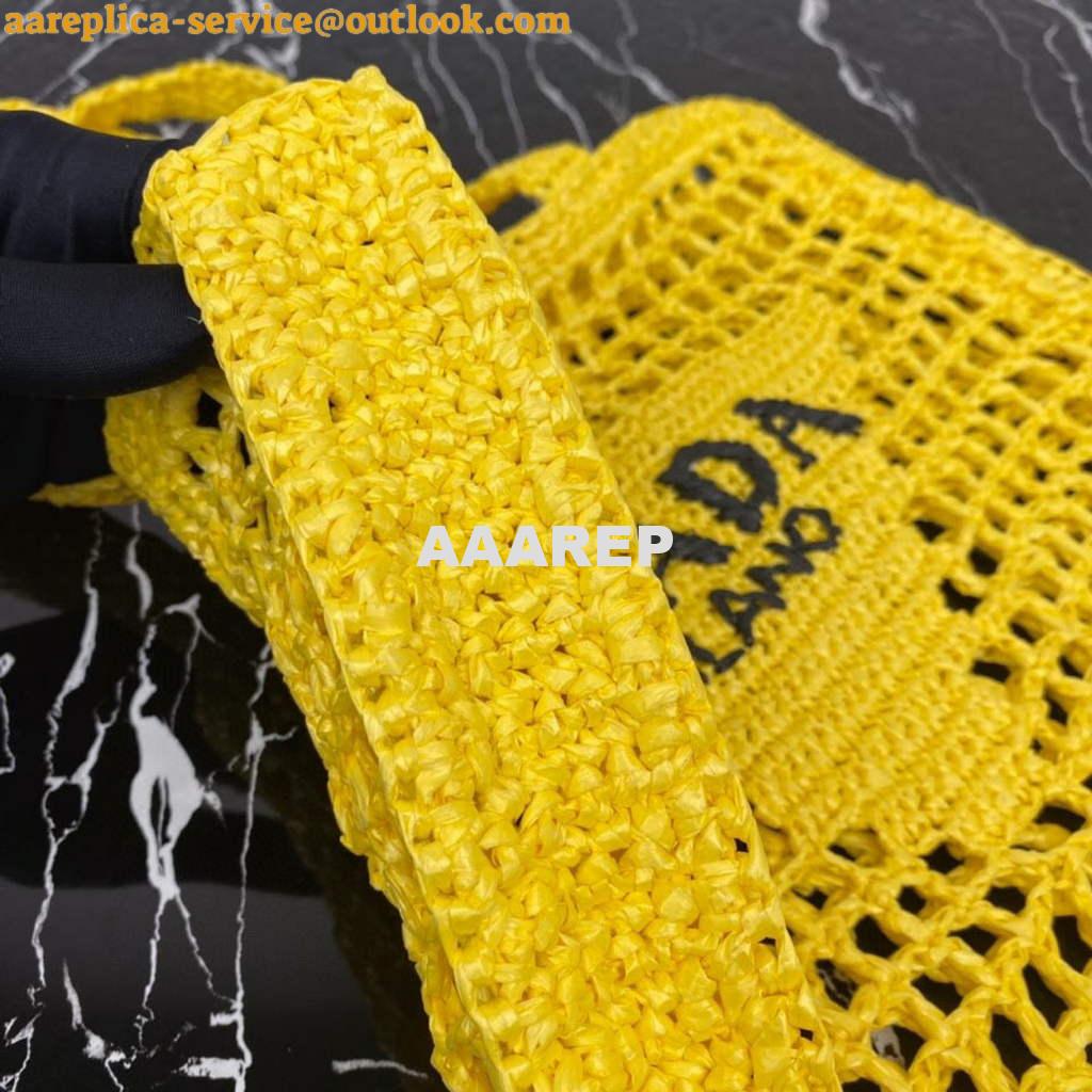 Replica Prada 1BG393 Raffia tote bag Yellow 6 Replica Prada 1BG393 Raffia tote bag Yellow 6