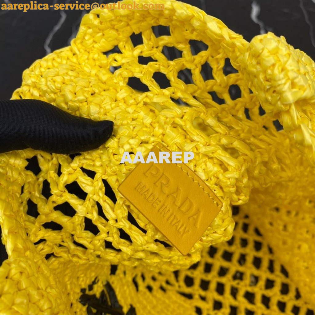 Replica Prada 1BG393 Raffia tote bag Yellow 8 Replica Prada 1BG393 Raffia tote bag Yellow 8
