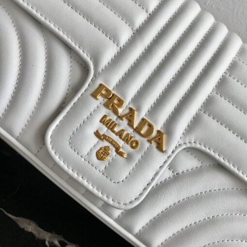 Replica Prada 1BD108 Medium Leather Prada Diagramme Bag White 4