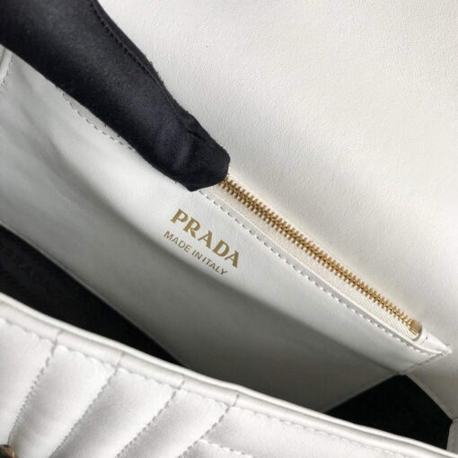 Replica Prada 1BD108 Medium Leather Prada Diagramme Bag White 7