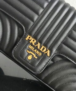 Replica Prada 1BD108 Medium Leather Prada Diagramme Bag Black