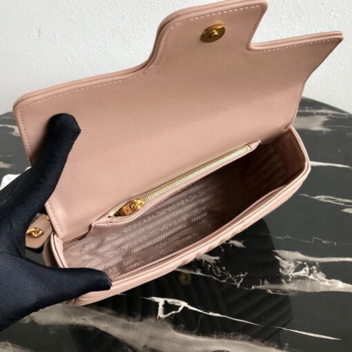 Replica Prada 1BD108 Medium Leather Prada Diagramme Bag Apricot 8