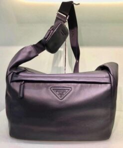 Replica Prada 2VH125 Prada Leather Shoulder Bag Black