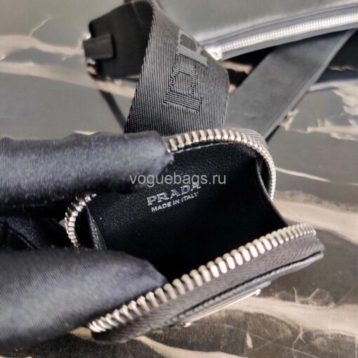 Replica Prada 2VH113 Saffiano Leather Shoulder Bag in Black 7