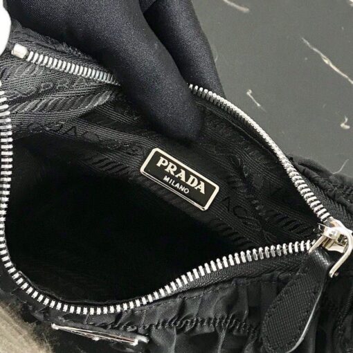 Replica Prada 1NE204 Prada Nylon and Saffiano Leather Mini Bag in Black 7