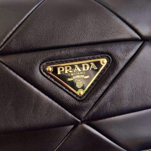 Replica Prada 1BD292 Prada System nappa leather patchwork Bag Black 4