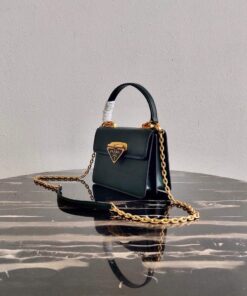 Replica Prada Saffiano Leather Symbole Bag 1BN021 Dark Green