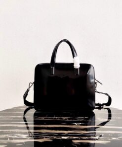 Replica Prada Saffiano Leather Briefcase Bag 2VE368 Black