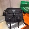 Replica Prada Nylon and Saffiano Leather Bag with Strap 2VD769 Black 10