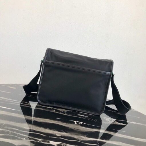Replica Prada Nylon and Saffiano Leather Bag with Strap 2VD769 Black 2