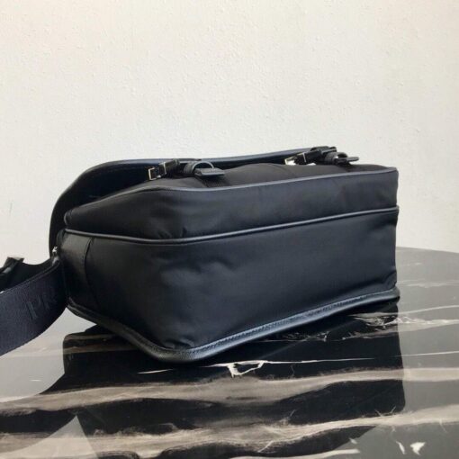 Replica Prada Nylon and Saffiano Leather Bag with Strap 2VD769 Black 3