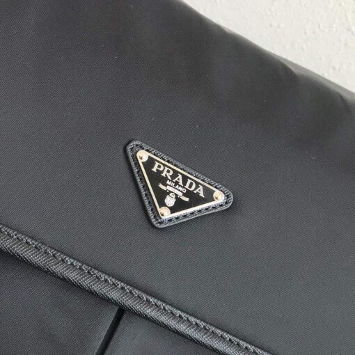 Replica Prada Nylon and Saffiano Leather Bag with Strap 2VD769 Black 4