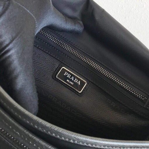 Replica Prada Nylon and Saffiano Leather Bag with Strap 2VD769 Black 6