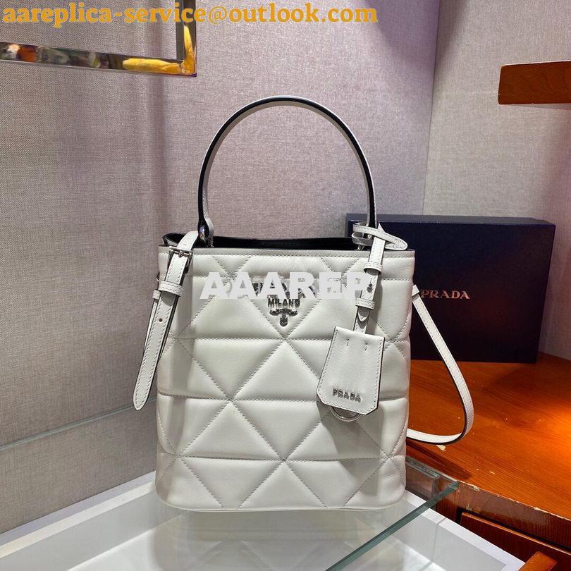 Replica Prada 1BA212 Medium Saffiano Leather Prada Panier Bag in White Replica Prada 1BA212 Medium Saffiano Leather Prada Panier Bag in White