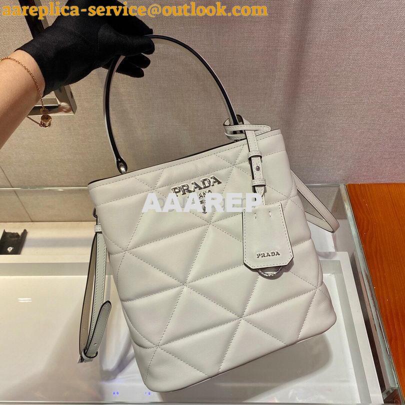 Replica Prada 1BA212 Medium Saffiano Leather Prada Panier Bag in White 2 Replica Prada 1BA212 Medium Saffiano Leather Prada Panier Bag in White 2