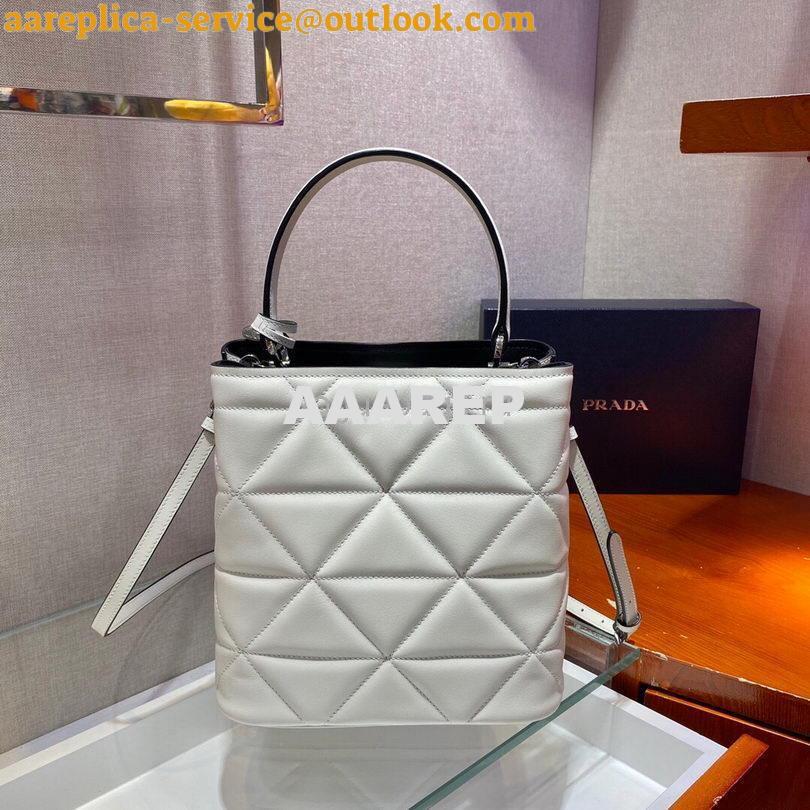 Replica Prada 1BA212 Medium Saffiano Leather Prada Panier Bag in White 3 Replica Prada 1BA212 Medium Saffiano Leather Prada Panier Bag in White 3