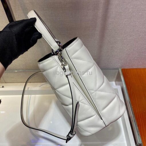 Replica Prada 1BA212 Medium Saffiano Leather Prada Panier Bag in White 4