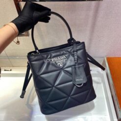 Replica Prada 1BA212 Medium Saffiano Leather Prada Panier Bag in Black 2
