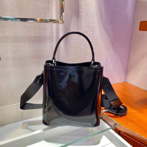 Replica Prada 1BA212 Medium Saffiano Leather Prada Panier Bag Black 3