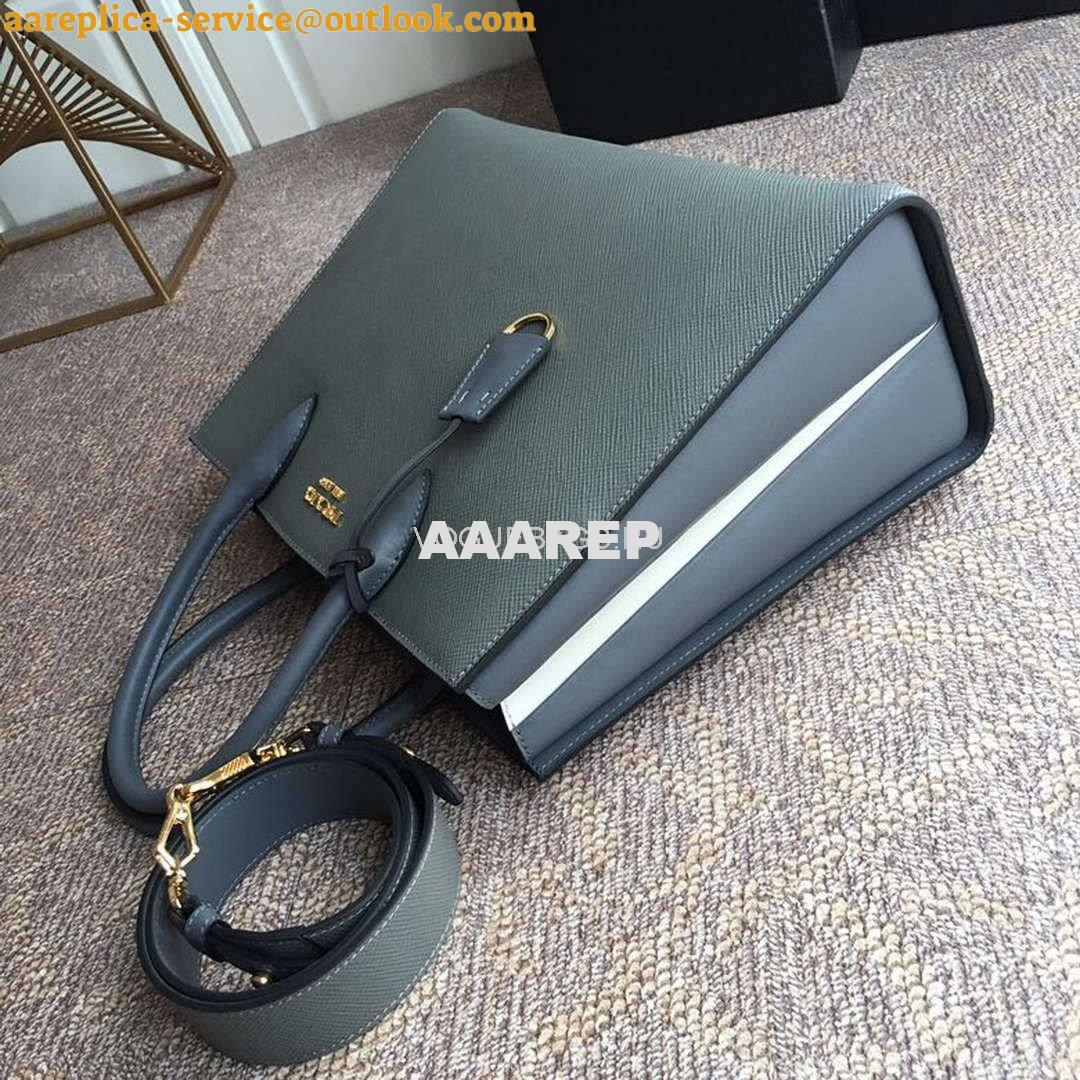 Replica Prada 1BA153 Large Saffiano Leather Handbag in Gray 5 Replica Prada 1BA153 Large Saffiano Leather Handbag in Gray 5