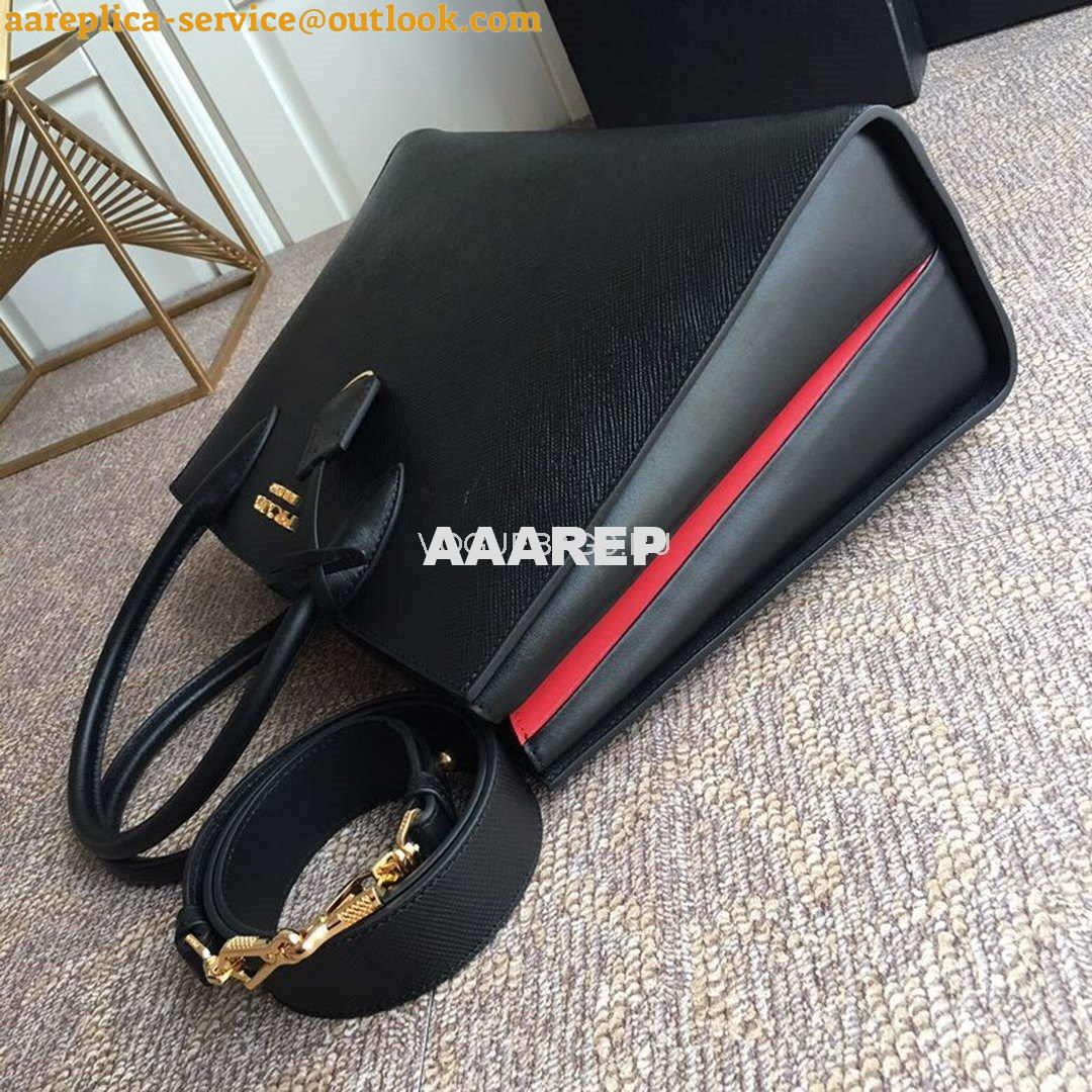 Replica Prada 1BA153 Large Saffiano Leather Handbag in Black 4 Replica Prada 1BA153 Large Saffiano Leather Handbag in Black 4