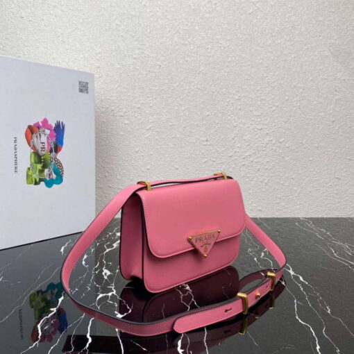 Replica Prada 1BD320 Prada Emblème Saffiano Shoulder Bag Pink 2