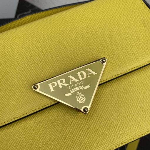Replica Prada 1BD320 Prada Emblème Saffiano Shoulder Bag Yellow 3