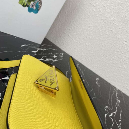 Replica Prada 1BD320 Prada Emblème Saffiano Shoulder Bag Yellow 5