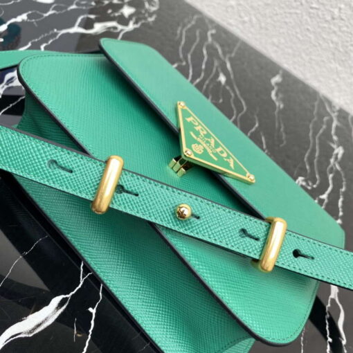 Replica Prada 1BD320 Prada Emblème Saffiano Shoulder Bag Green 5