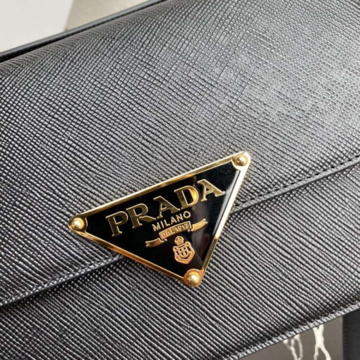 Replica Prada 1BD320 Prada Emblème Saffiano Shoulder Bag Black 3