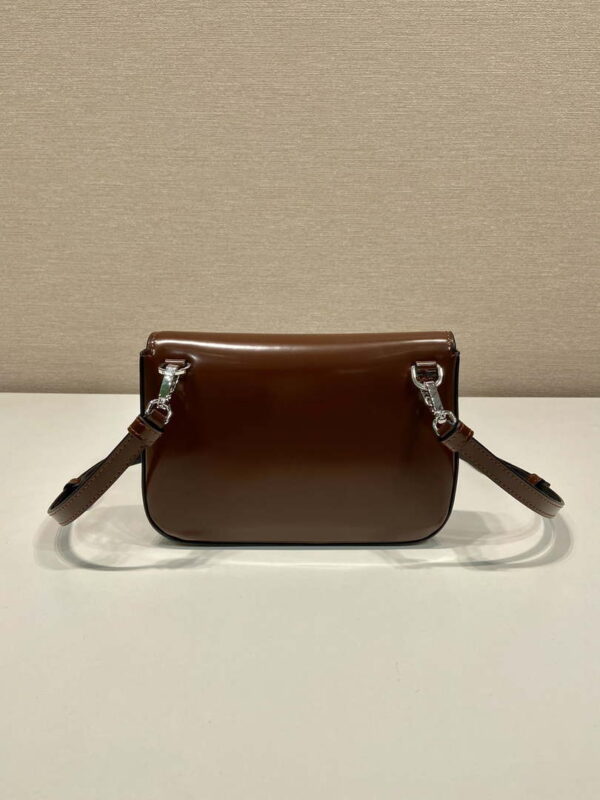 Replica Prada 2VD061 Black Brushed Leather Mini-bag With Shoulder Strap Brown 3
